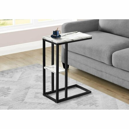 DAPHNES DINNETTE 25 in. Accent Table, White Marble - Black Metal DA2456407